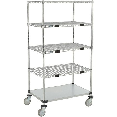 NEXEL Open Sided Wire Exchange Truck, 4 Wire 1 Galvanized Shelf, 1000 Lb Cap, 36x18x69 251291